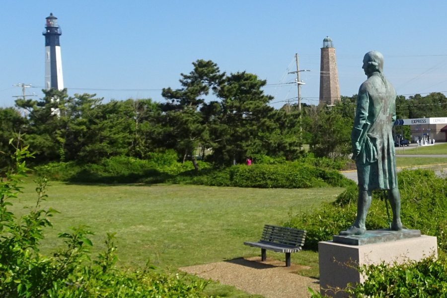 Cape Henry Lighthouses and deGrasse Statue